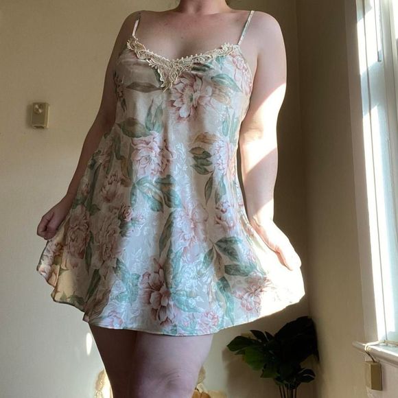 Vintage satin floral slip dress - Picture 8 of 8